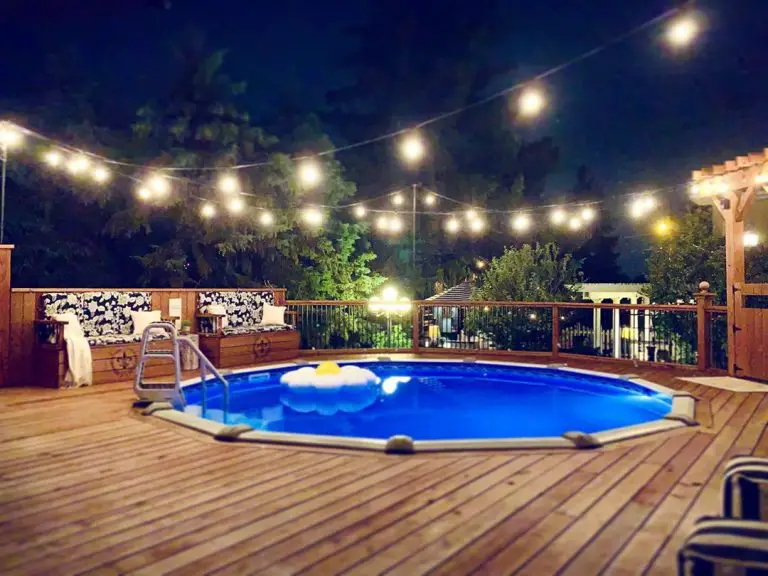 Lights For Around Above Ground Pool Off, Above Ground Pool Deck Pictures Ideas
