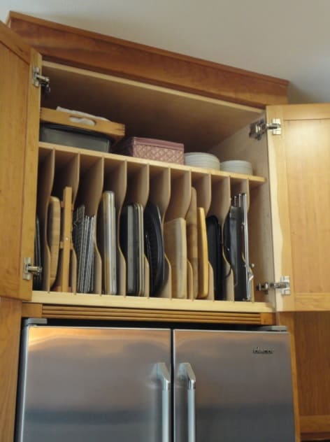 Above The Fridge Cabinet Ideas For Trays