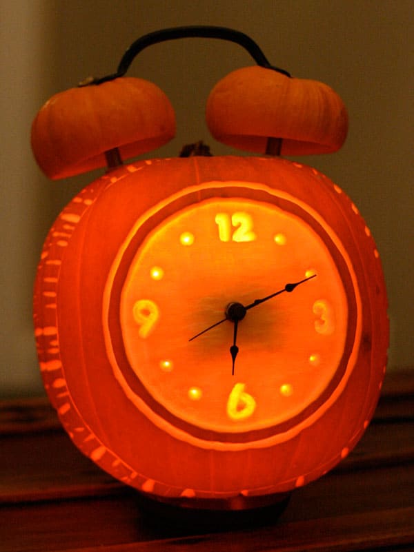 Alarm Clock Carving Pumpkin