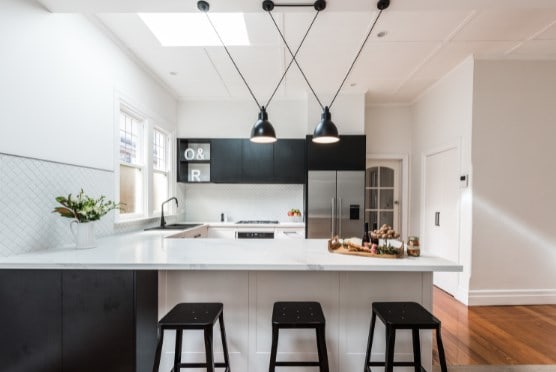 Black and White Kitchen Cabinet