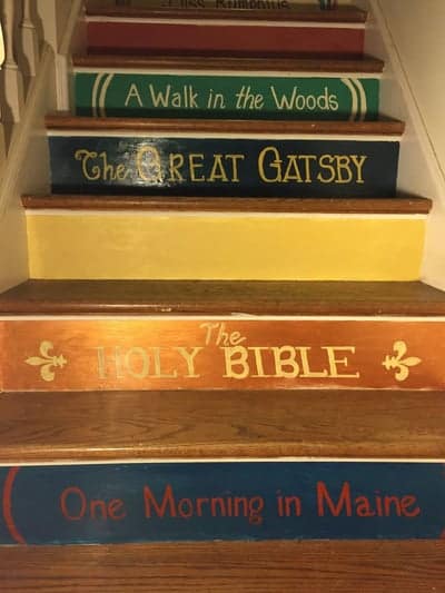 Painted Stairs Ideas - Inspiring Bookworm Stairs
