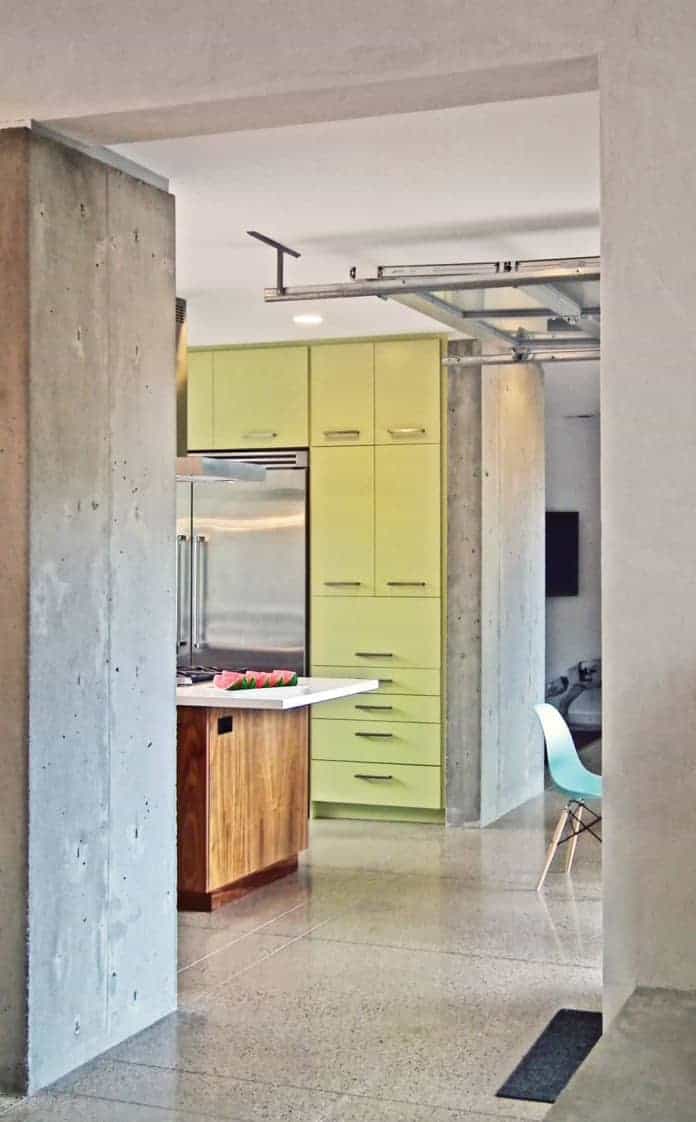 Bright Green Kitchen Cabinet