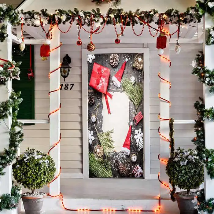 Christmas Mural Front Door Decor Ideas