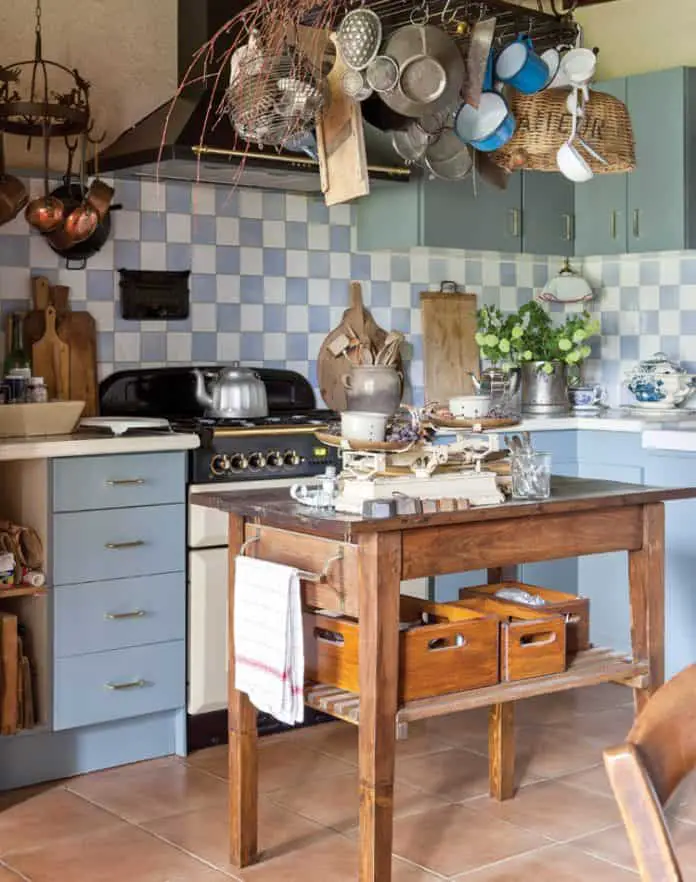 Classic Blue Kitchen Cabinet
