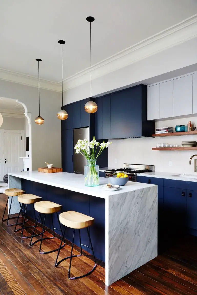 Classy Blue Kitchen Cabinet