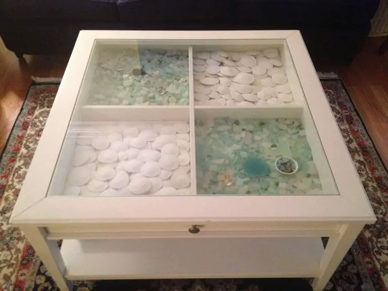 Coffee Table with Glass Top Display