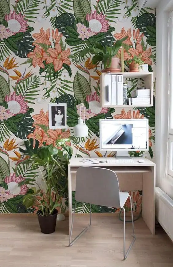Colorful Tropical Home Office Decor Ideas