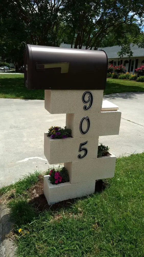 Concrete Block Mailbox Landscaping Ideas