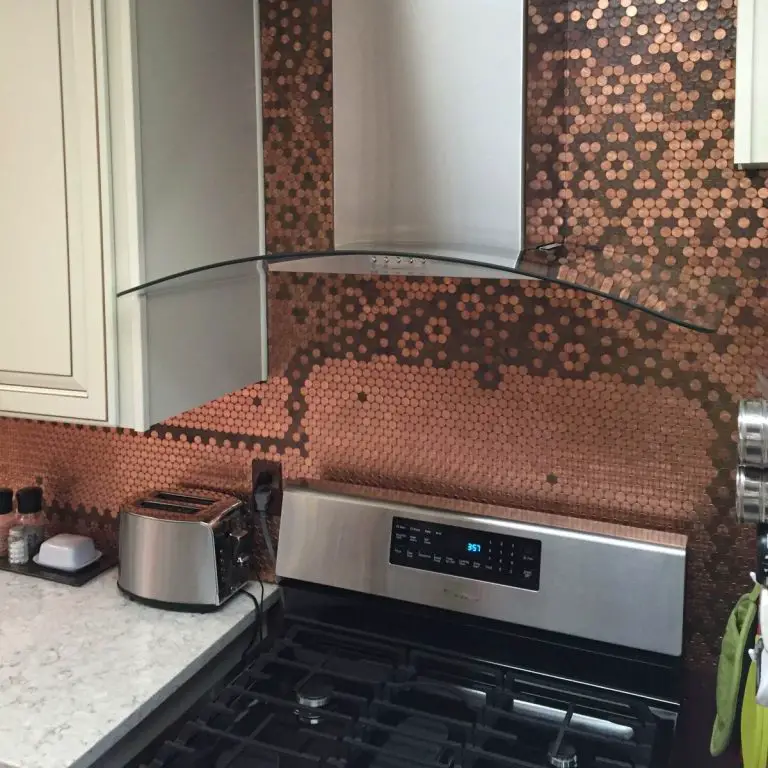 Copper Penny Tiles Kitchen Backsplash Ideas