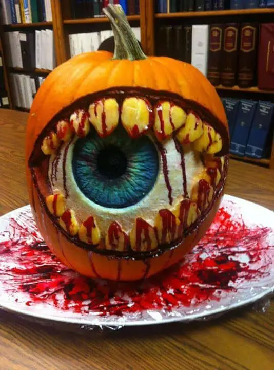 Creepy Eye Carving Pumpkin