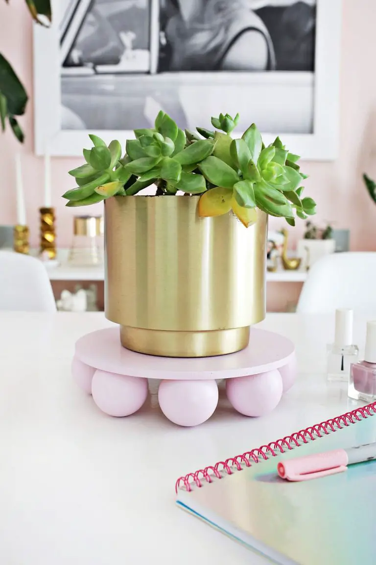 Cute Wooden Ball Plant Stand