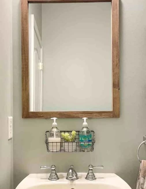 DIY Bathroom Wood Framed Mirrors