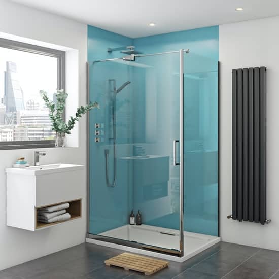 DIY Blue Shower Wall Panels