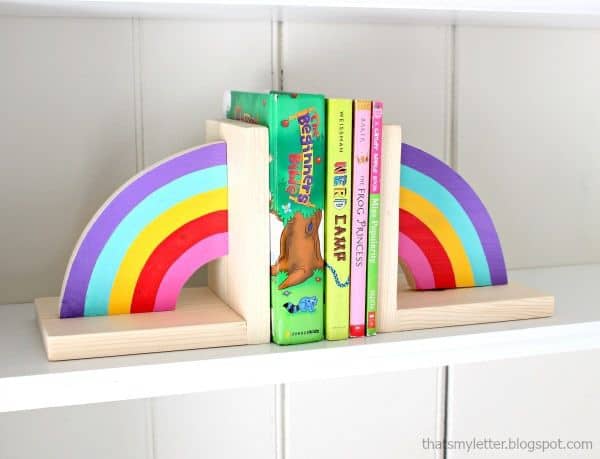 DIY Bookends- Wooden Rainbow