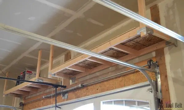 DIY Ceiling Garage Shelves