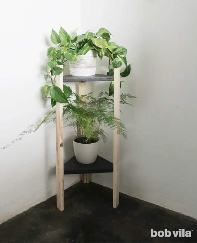DIY Corner Plant Stand