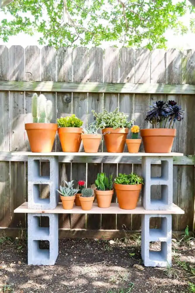 DIY Easy Cinder Block Plant Stand Ideas