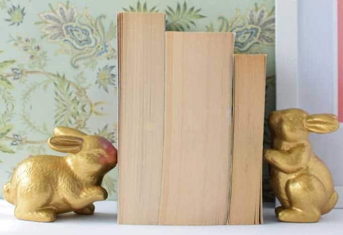 DIY Golden Rabbit Bookends