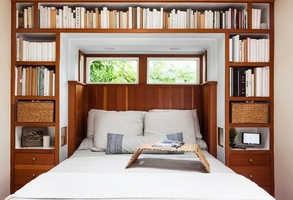 Diy Headboard Ideas 36 Plans That We, Diy Bookcase Bedhead