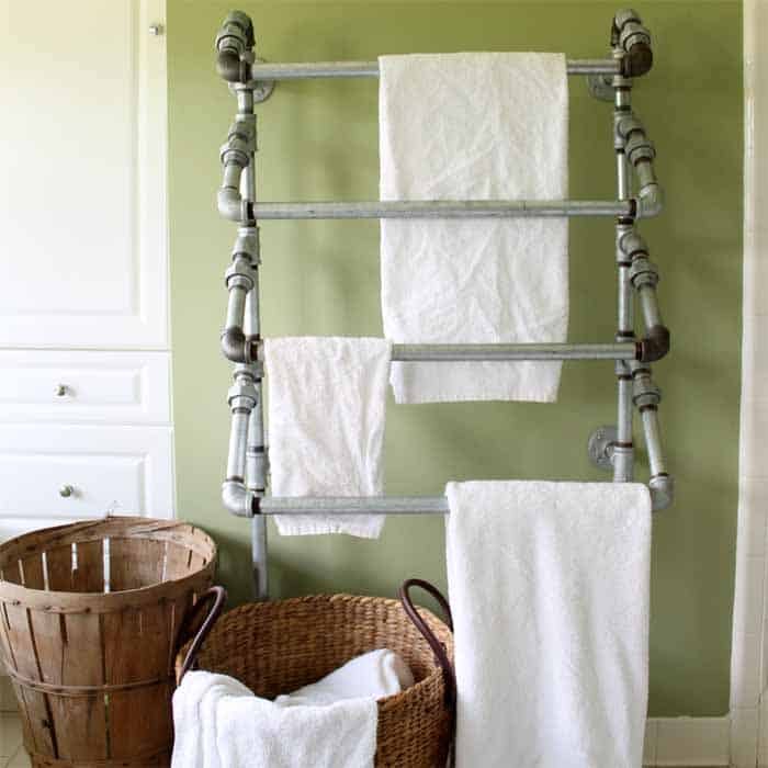 DIY Industrial Towel Rack