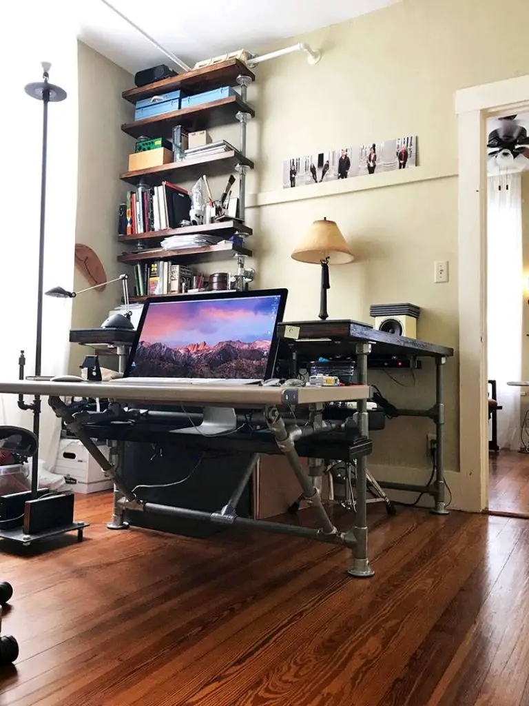 DIY Pipe Desk with Shelves