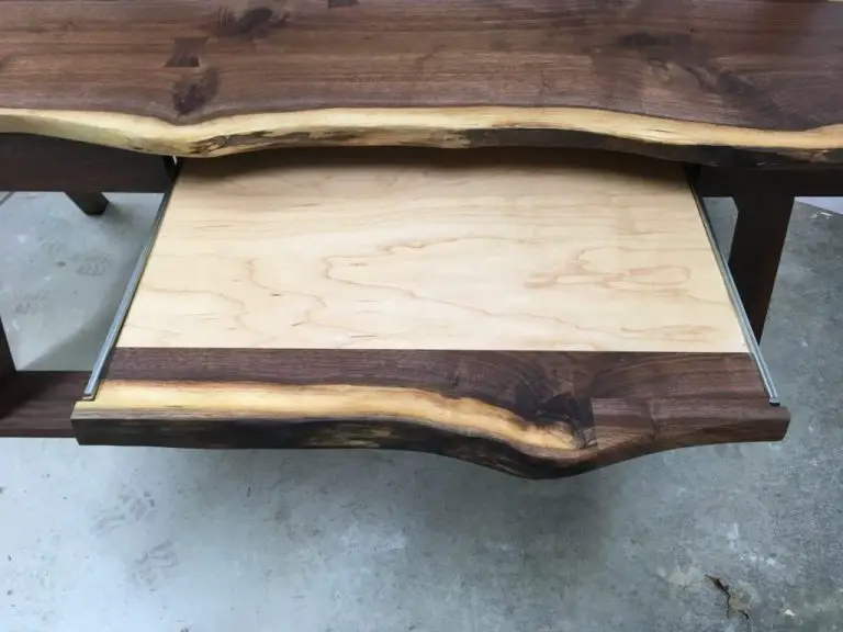 DIY Raw Wood Keyboard Tray