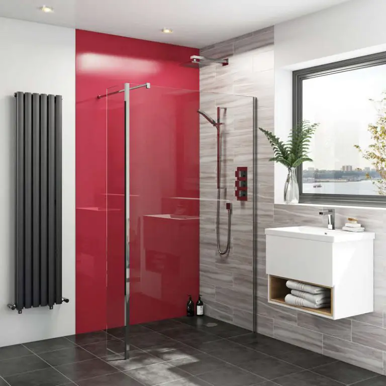 DIY Red Shower Wall Panels