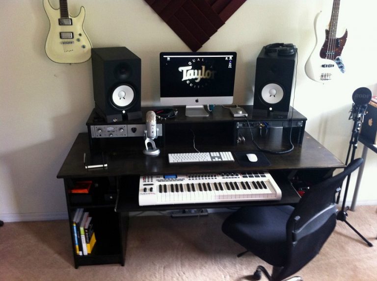 DIY Studio Desk With Keyboard Tray