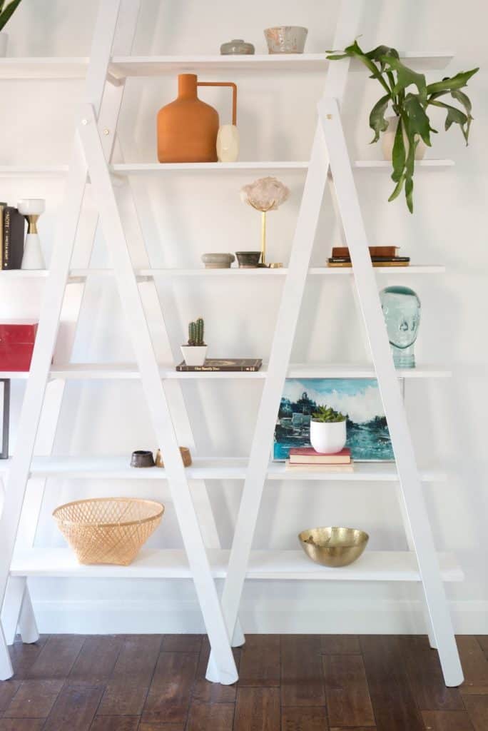 DIY Stylish Ladder Shelves