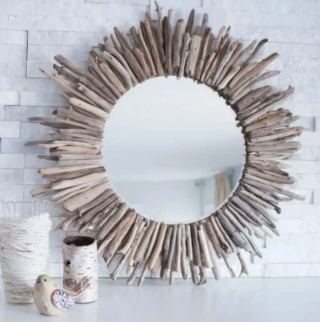 DIY Sunburst Wood Framed Mirrors