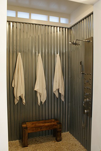 DIY Tin Shower Wall Panels