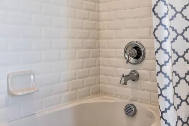 DIY White Brick Shower Wall Panels
