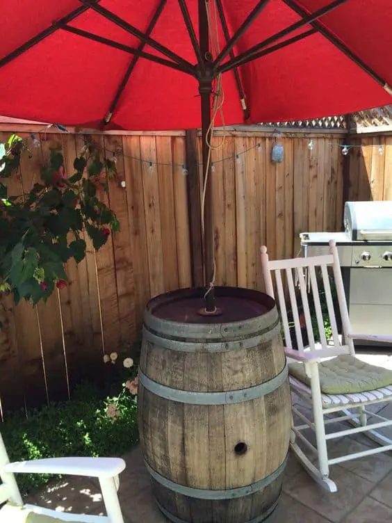 DIY Wine Barrel Umbrella Stand
