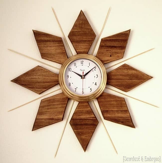 DIY Wood Esque Starburst Wall clock