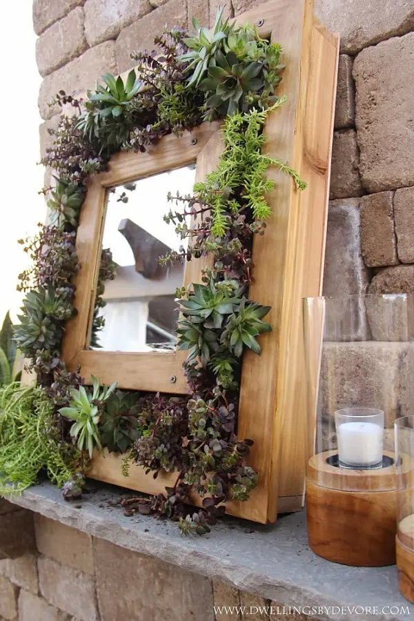 DIY Wood Framed Mirrors Planter