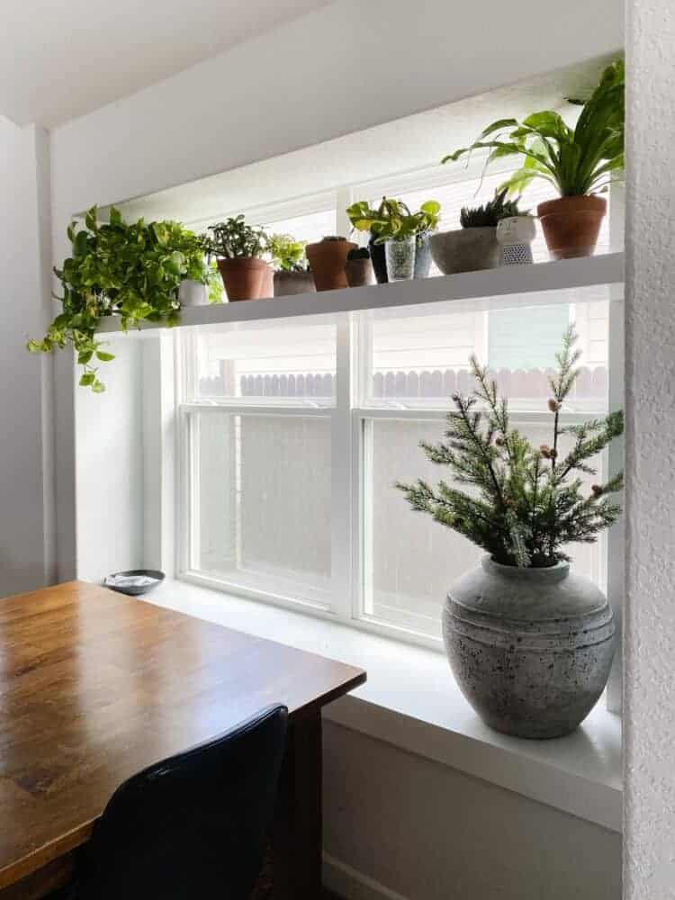 DIY Wood Window Plant Shelf