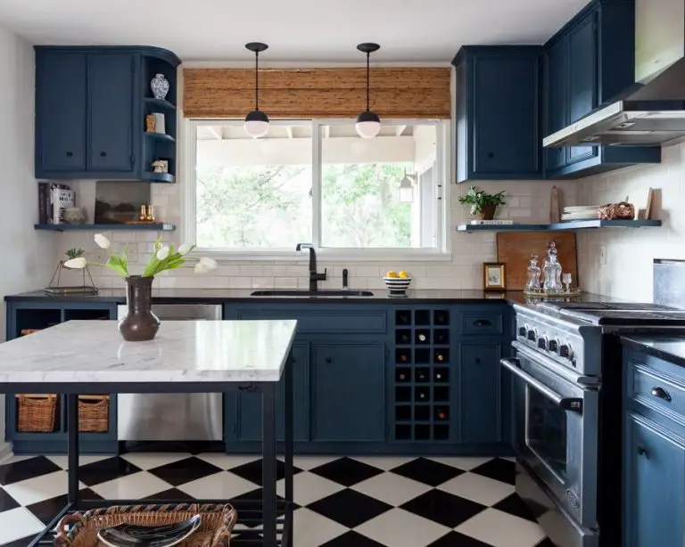 Dark Blue Kitchen Cabinet
