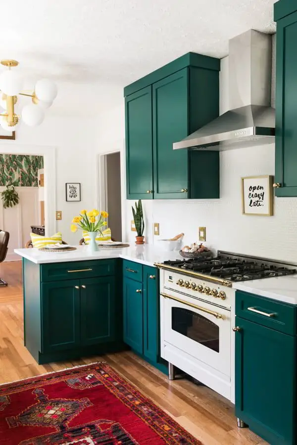 Deep Green Kitchen Cabinet