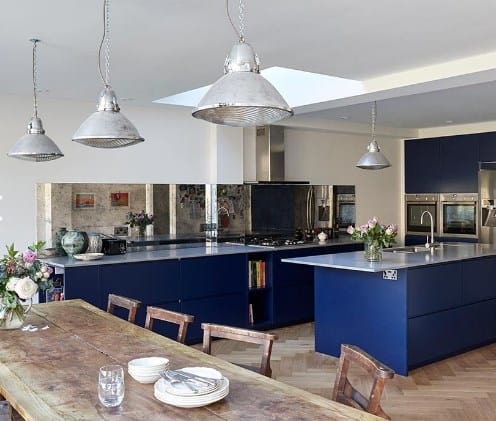 Eclectic Blue Kitchen Cabinet