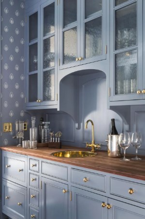 Elegant Blue Kitchen Cabinet