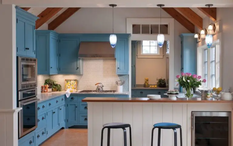 Farmhouse Blue Kitchen Cabinet