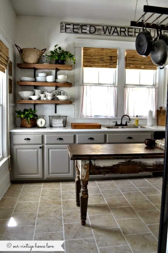 Farmhouse Grey Kitchen Cabinet