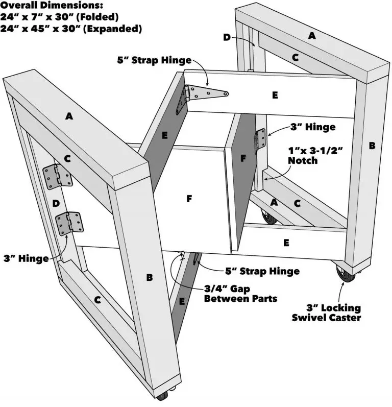 Folding Mobile Workbench