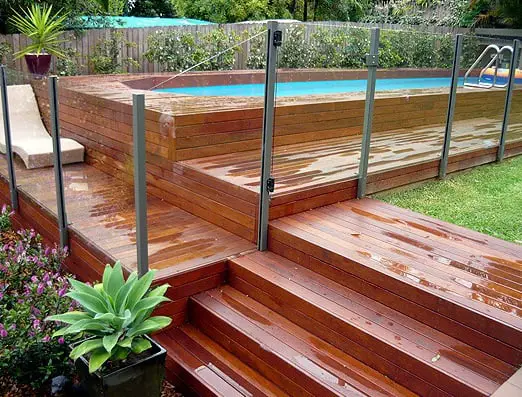 Glass Screen For Above Ground Pool With Deck Ideas 
