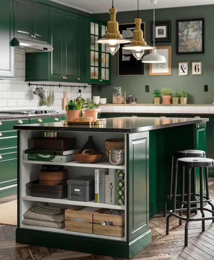 Green Kitchen Cabinet IKEA