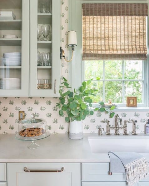 Green Pastel Kitchen Cabinet