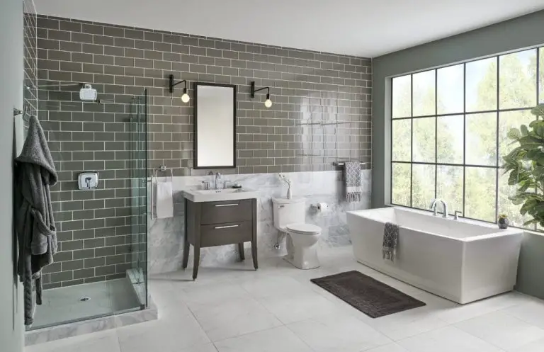 Grey Mid Century Modern Bathroom