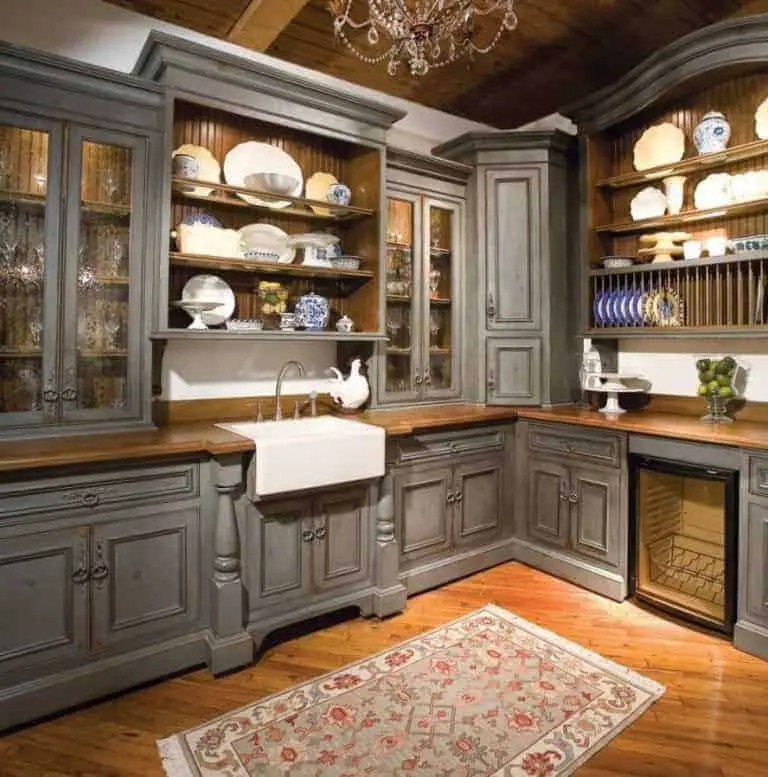 Grey Rustic Kitchen Cabinet