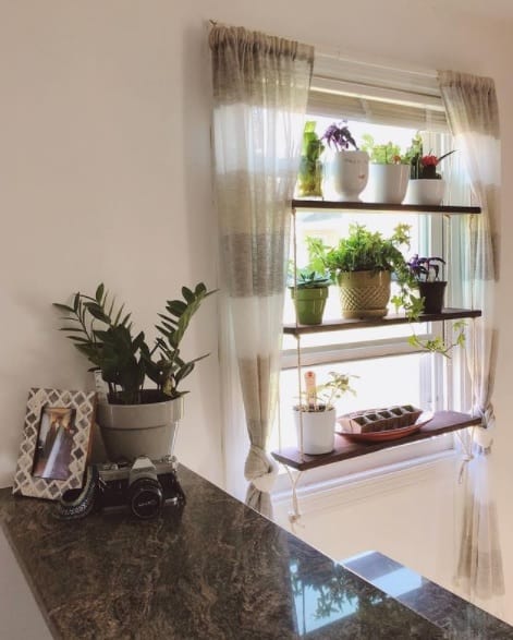 Hanging Window Plant Shelf