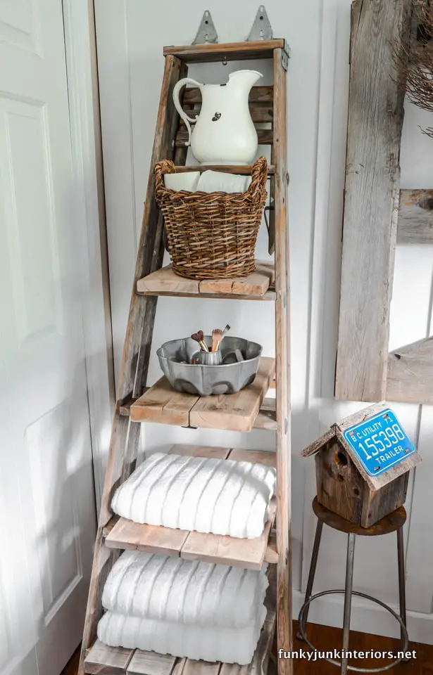 Ladder Towel Storage Ideas